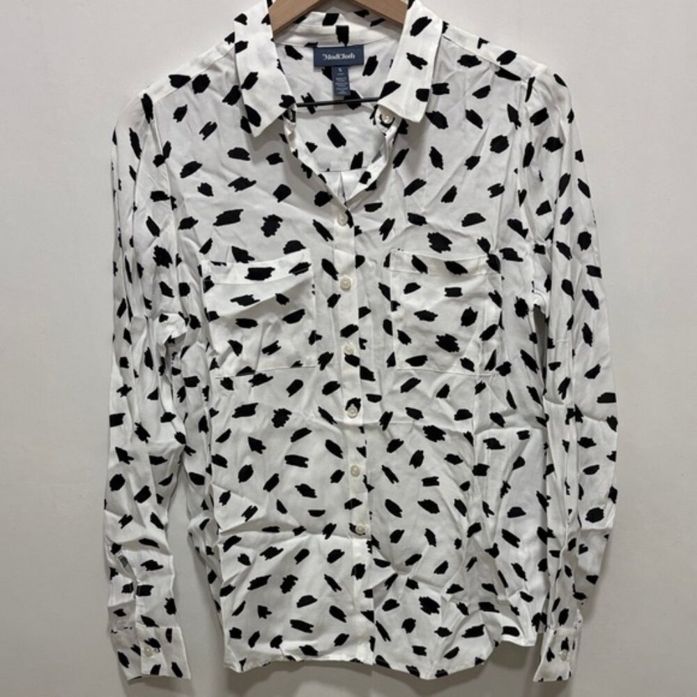 Modcloth Black and White Patterned Button Down Shirt